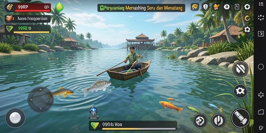Tampilan gameplay seru dalam pengalaman memancing.