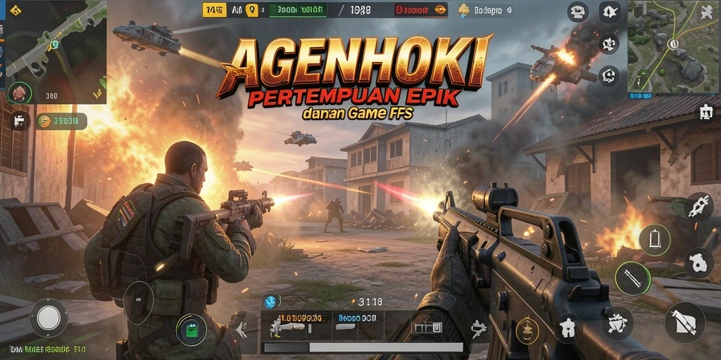 Tangkapan layar aksi intens dalam gameplay AGENHOKI.