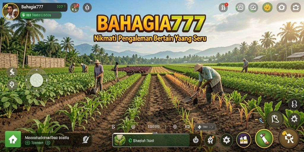 Tampilan gameplay BAHAGIA777 yang menggambarkan keseruan bertani.