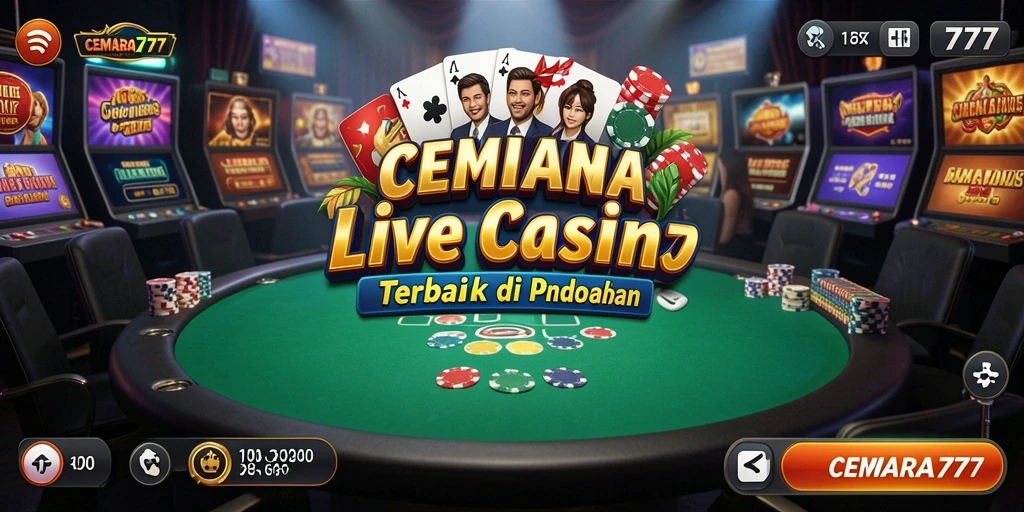 Tangkapan layar CEMARA777 menampilkan aksi permainan Live Casino yang mendebarkan.