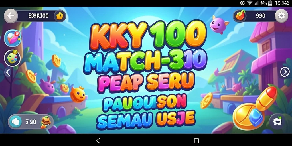 Tangkapan layar KPK100 menampilkan aksi gameplay Match-3 yang seru.