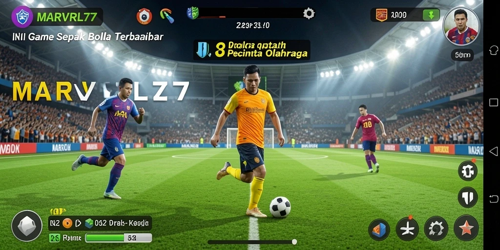 Tampilan menarik dari gameplay sepak bola di MARVRL77.