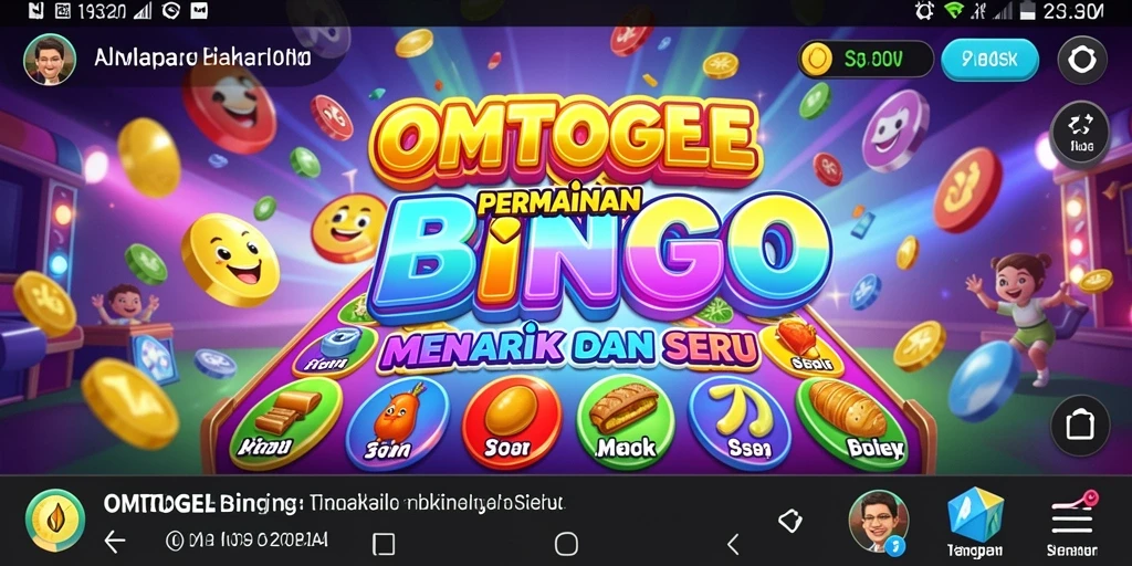 Tampilan layar permainan Bingo yang penuh warna dan seru.