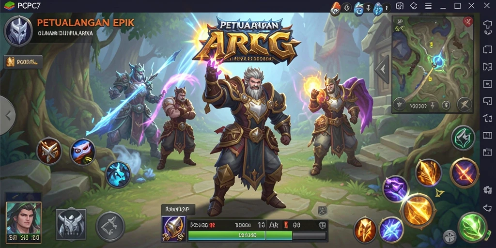 Tangkapan layar utama PCPC7 menampilkan aksi gameplay yang seru.