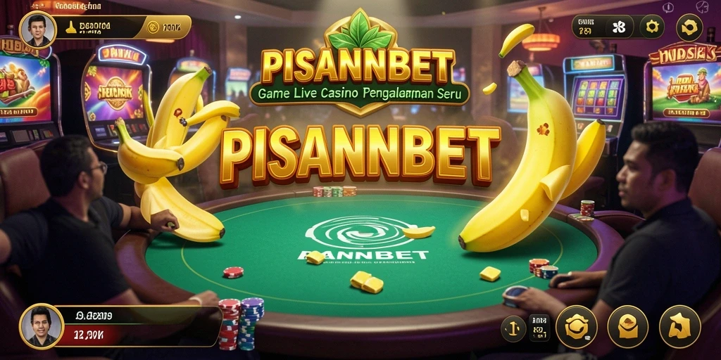 Screenshot gameplay PISANGBET yang menampilkan dealer dan pemain dalam suasana kasino langsung.