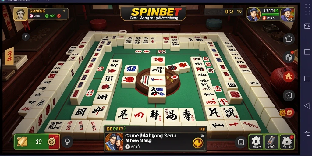 Tampilan gameplay seru SPINBET dalam permainan Mahjong.