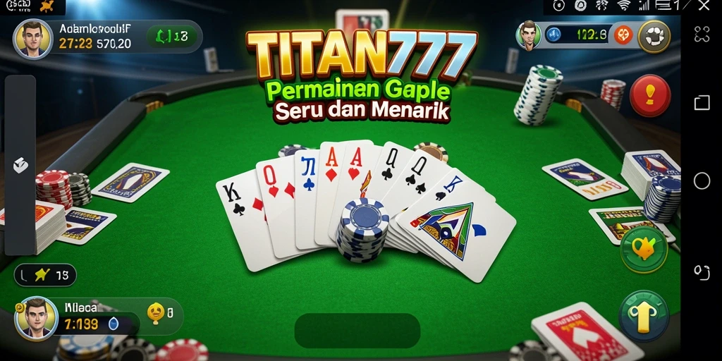 Tampilan gameplay seru permainan Gaple di TITAN777.