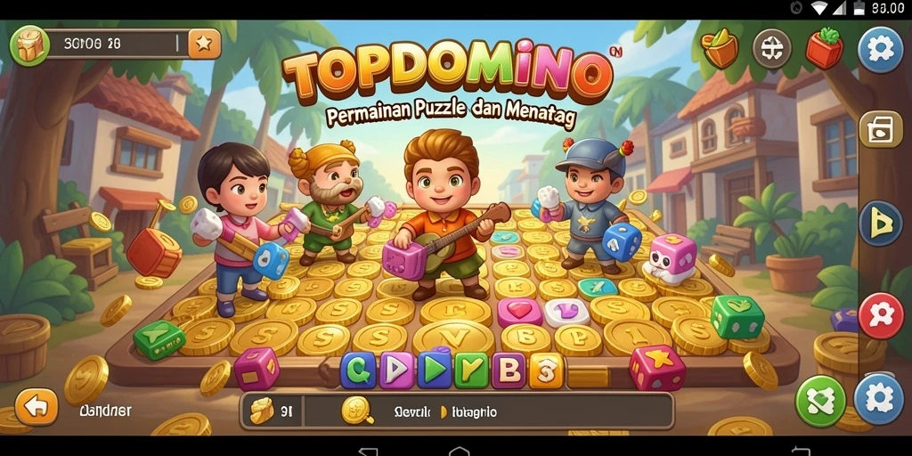 Screenshot gameplay TOPDOMINO menampilkan berbagai tantangan puzzle yang menawan.