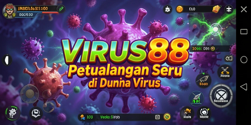 Tampilan gameplay VIRUS88 yang seru dan menantang dalam petualangan melawan virus.