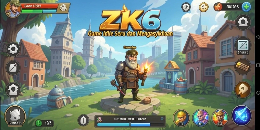 Tangkapan layar gameplay ZK6 yang penuh warna dan menarik.
